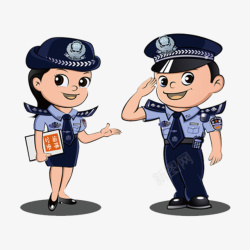 中小学安全教育日卡通警察矢量图素材