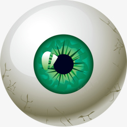 卡通立体眼球绿色眼仁元素矢量图素材
