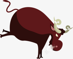 奔跑牛卡通奔跑的西班牙斗牛插画矢量图高清图片