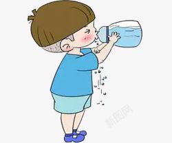 口渴喝水儿童喝水高清图片