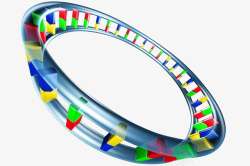 生物科技插图彩色线粒体DNA模型高清图片