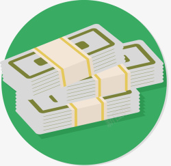 金融钱票绿色的圆形很多钱币图标高清图片