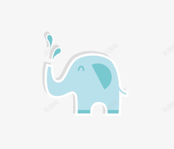 卡通小象png免抠素材_新图网 https://ixintu.com 卡通 可爱 大象 大象logo 大象装饰画 小象 蓝色