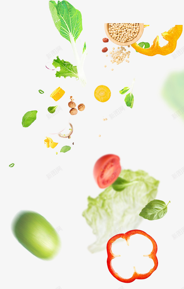 蔬菜大杂烩png免抠素材_新图网 https://ixintu.com 大杂烩 悬浮 无污染 绿色 蔬菜 飘扬