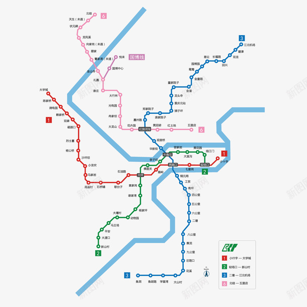 彩色重庆地铁轨道交通元素矢量图ai免抠素材_新图网 https://ixintu.com 交织 交通 地铁 彩色 站点 纹理 轨道 矢量图