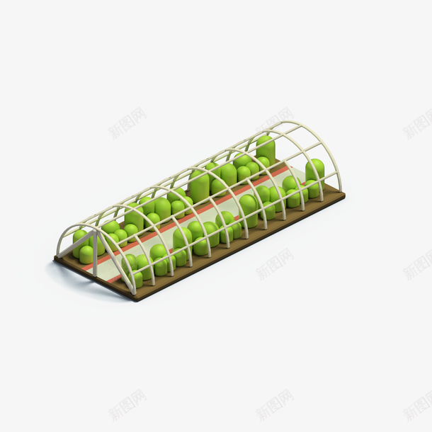 蔬菜大棚的侧面图png免抠素材_新图网 https://ixintu.com 创意 半圆 可爱 大棚 立体 等轴3D 菜类图片 蔬菜 高清 高端