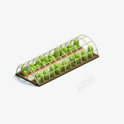 立体蔬菜蔬菜大棚的侧面图高清图片
