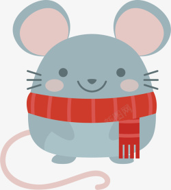 戴围巾的小动物戴围巾的老鼠高清图片
