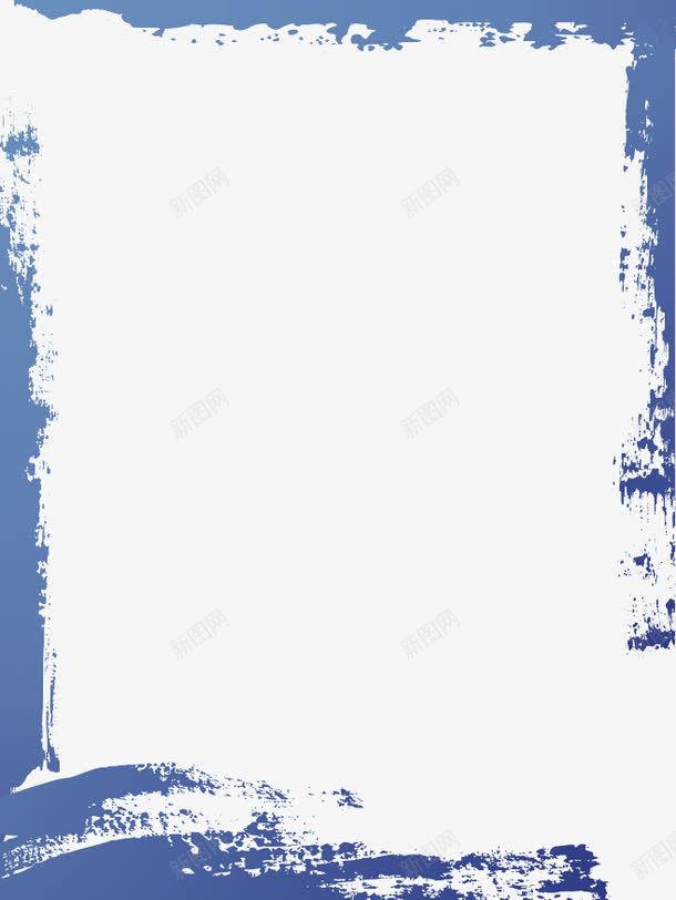 蓝色创意印刷边框png免抠素材_新图网 https://ixintu.com 印刷 背景 蓝色 边框