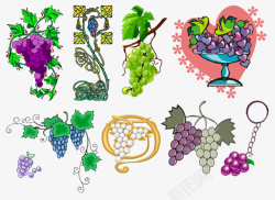 种类繁多各种手绘葡萄高清图片