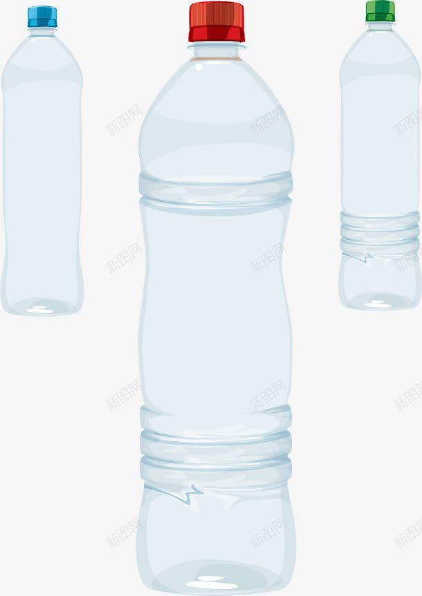 三个瓶子png免抠素材_新图网 https://ixintu.com 塑料瓶 捡废品 矿泉水瓶子 纯净水 饮料瓶子