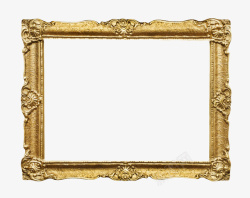 镶嵌装饰金色长方形带细纹的框架实物高清图片