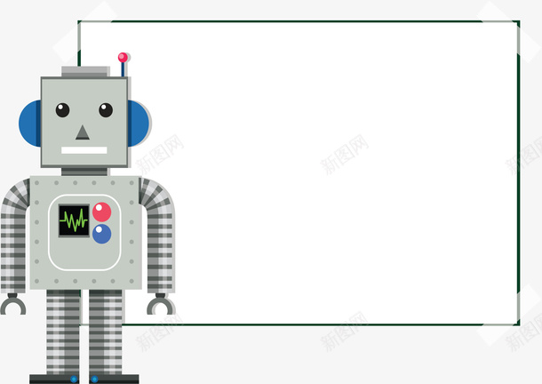灰色机器人教育边框矢量图ai免抠素材_新图网 https://ixintu.com 人工智能 大字报 字报 张贴海报 机器人 矢量png 矢量图