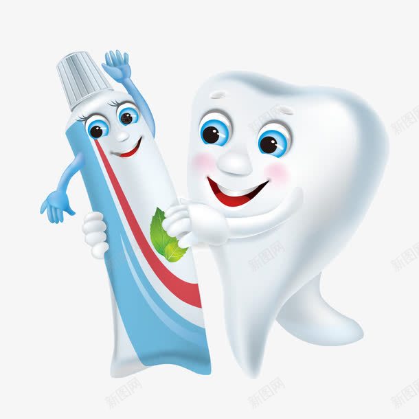卡通牙膏牙齿png免抠素材_新图网 https://ixintu.com 刷牙 卡通牙齿 爱牙日 牙膏 牙齿清洁