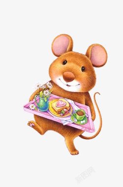 地鼠卡通小老鼠送早餐高清图片
