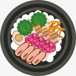 泡菜烤肉拌饭卡通美食矢量图高清图片