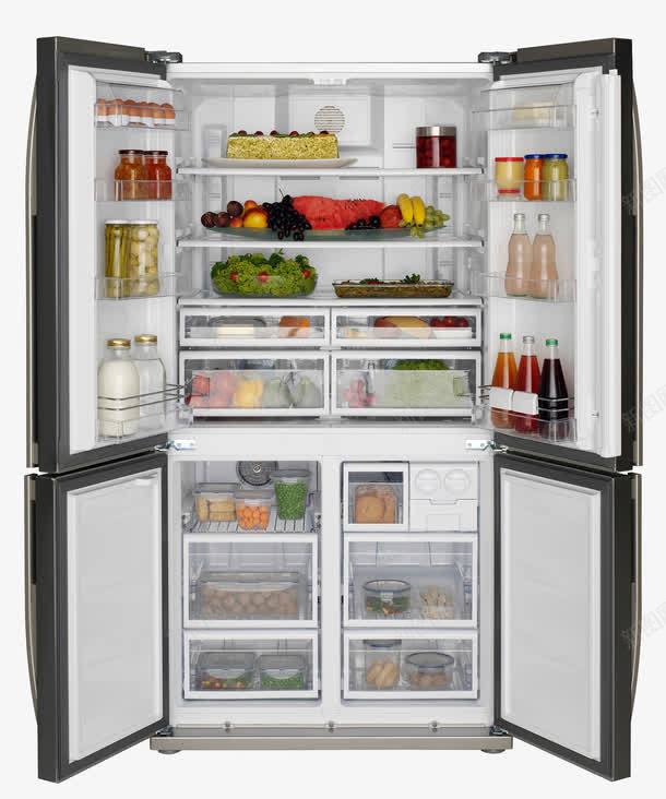 对开门冰箱png免抠素材_新图网 https://ixintu.com 分区 厨卫电器 打开 新鲜 电器