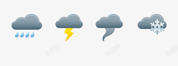 天气预报png免抠素材_新图网 https://ixintu.com 下雪 刮风 阴天 阴天雨天 雪花