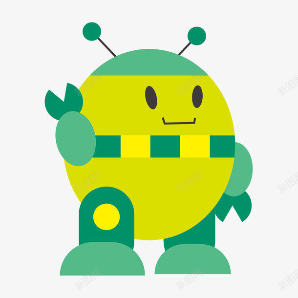 绿色外星人卡通机器人矢量图ai免抠素材_新图网 https://ixintu.com 卡通外星人 卡通机器人 外太空 外星人 外来人员 机器人 矢量图