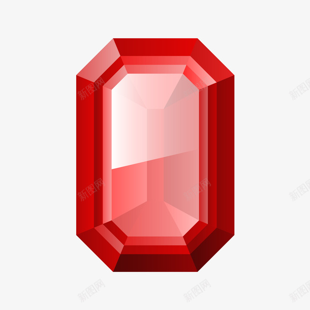 彩色钻石装饰元素矢量图eps免抠素材_新图网 https://ixintu.com 彩色 红色 钻石 长八边形 矢量图
