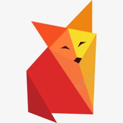 几何图形狐狸折纸狐狸高清图片