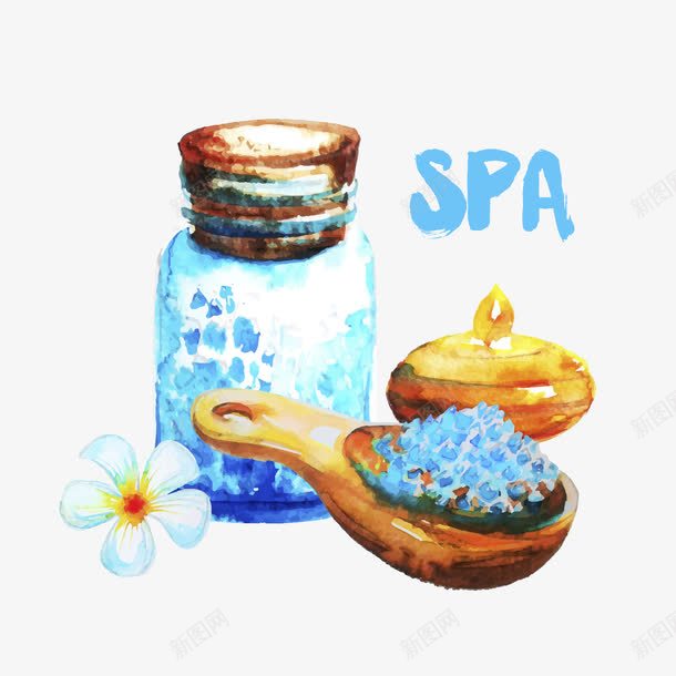 SPA香薰png免抠素材_新图网 https://ixintu.com SPA 化妆 手绘 水彩 美容