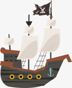 扬帆起航的海盗船矢量图素材