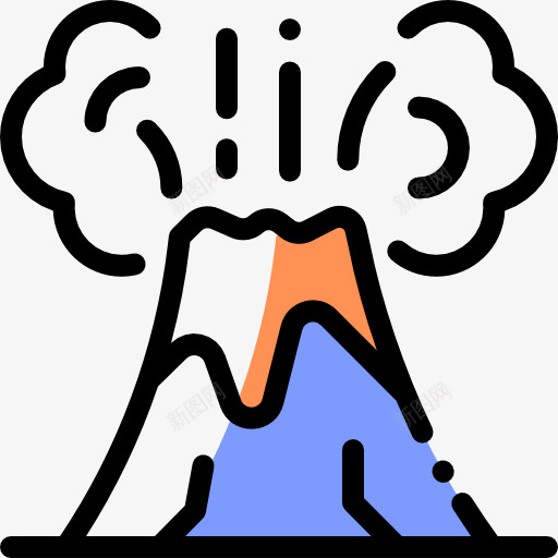简约火山图标png_新图网 https://ixintu.com 卡通装饰 小火山 扁平化 景点 火山手绘 爆发 矢量图案