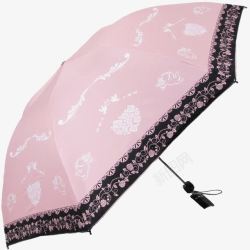 折叠学生女遮阳伞防紫外线黑胶折叠天堂伞高清图片