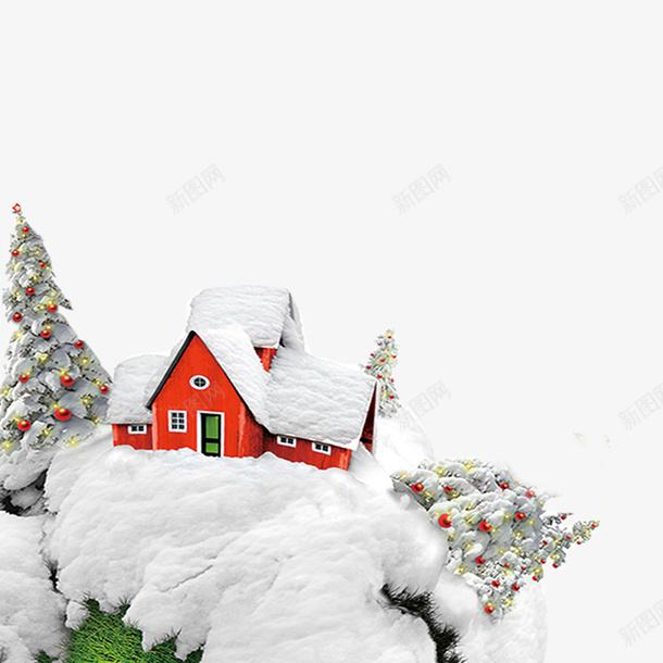 白色建筑png免抠素材_新图网 https://ixintu.com 下雪 厚度 天气 建筑 松树 白色 礼物 纹理