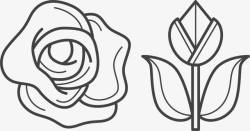 花瓣装饰品玫瑰简笔高清图片