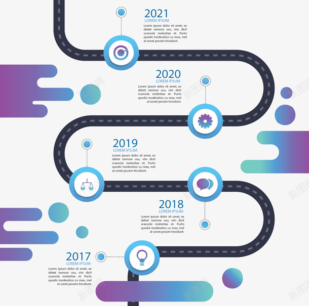 蓝色圆圈时间轴图表矢量图图标ai_新图网 https://ixintu.com 信息图表 时间轴 时间轴图表 流程图 矢量png 蓝色图标 矢量图
