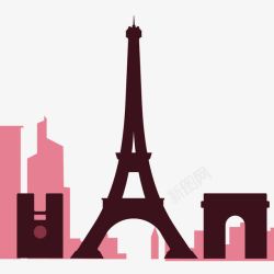 法国旅游景点现代建筑法国旅游矢量图高清图片
