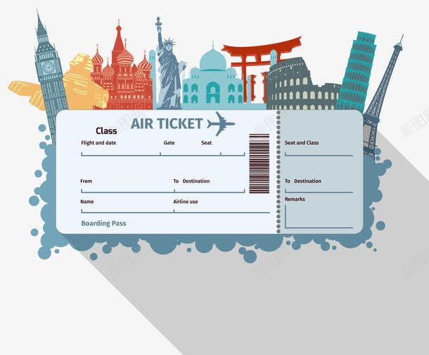 飞机票png免抠素材_新图网 https://ixintu.com 世界各地 旅游 旅行 环球世界 环球游 飞机票