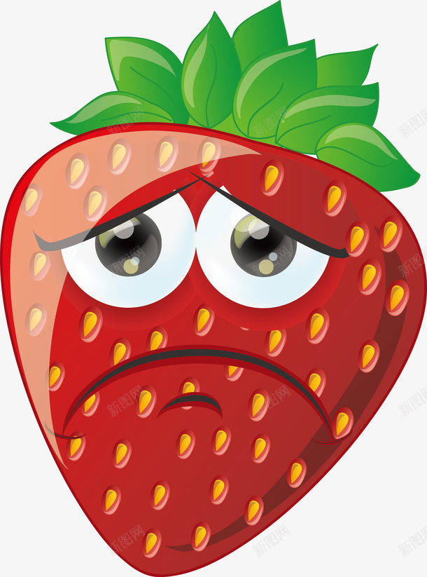 委屈的草莓水果png免抠素材_新图网 https://ixintu.com 卡通水果 新鲜水果 果实 水果 水果食物 矢量水果图 草莓 蔬菜水果 表情 食物