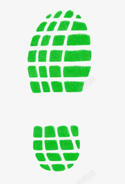 绿色球鞋绿色球鞋在草地上留下的脚印高清图片