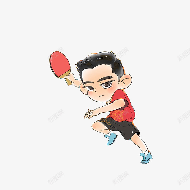 卡通中国男乒乓选手png免抠素材_新图网 https://ixintu.com 专注表情 乒乓运动员 国家队员 帅气姿势