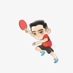 国家队员卡通中国男乒乓选手高清图片