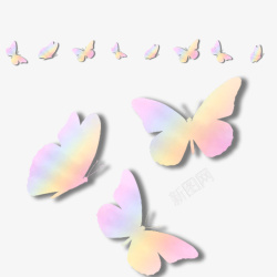 蝴蝶贴纸彩色蝴蝶装饰元素高清图片