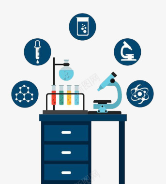 手绘化学生物实验标识图标图标