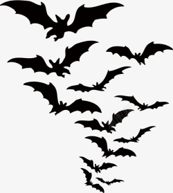 黑色的蝙蝠万圣节蝙蝠一群高清图片