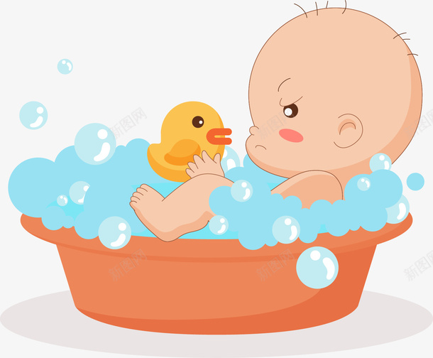正在洗澡的宝宝图png免抠素材_新图网 https://ixintu.com boby 儿童 卡通孩子 婴儿 孩子 宝宝 宝贝 小孩 洗澡