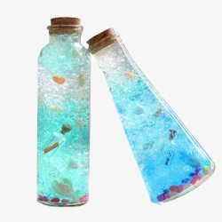 海洋瓶海洋玻璃瓶心愿瓶软塞高清图片