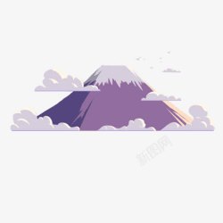 紫色的富士山素材