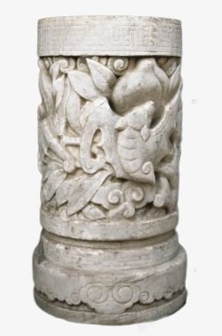 柱子上的雕刻图片中国风路边石墩高清图片