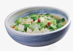 白菜汤豆腐炖白菜高清图片