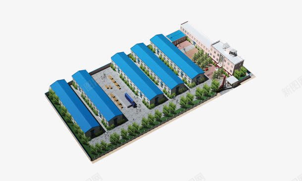 公司俯视图png免抠素材_新图网 https://ixintu.com 厂房 工厂 建筑设计 环境设计 设计