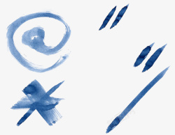 蓝色句号手绘蓝色水墨风标点符号高清图片