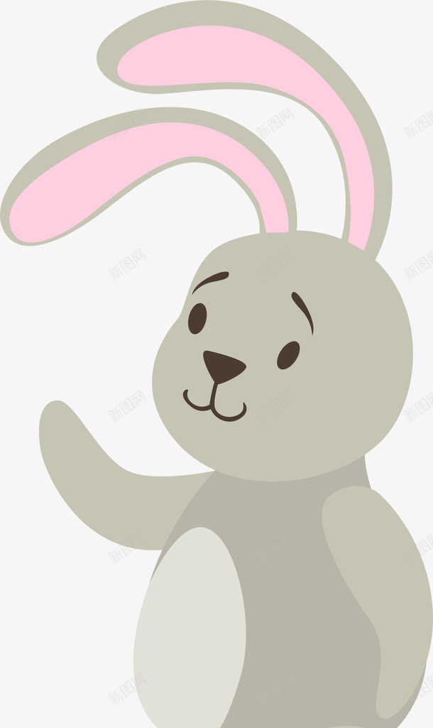 灰色可爱兔子png免抠素材_新图网 https://ixintu.com 公仔 卡通动物 小兔子 小灰兔 灰色兔子 玩具 装饰图案
