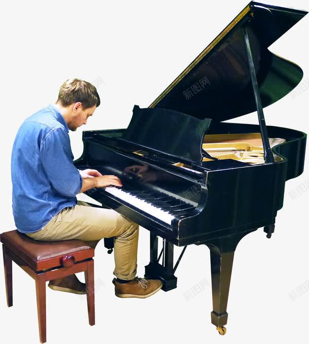 弹钢琴的男人png免抠素材_新图网 https://ixintu.com PNG 凳子 男人 钢琴